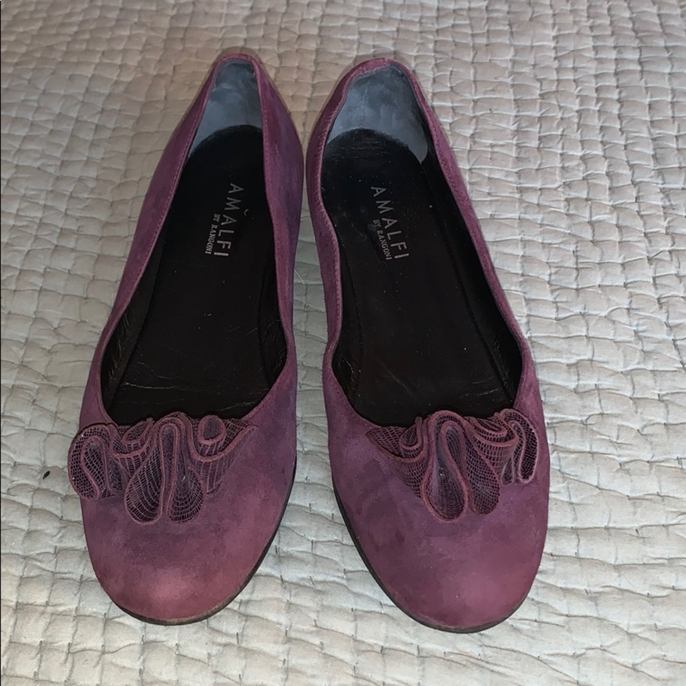 AMALFI SUEDE AND EELSKIN BALLET FLATS